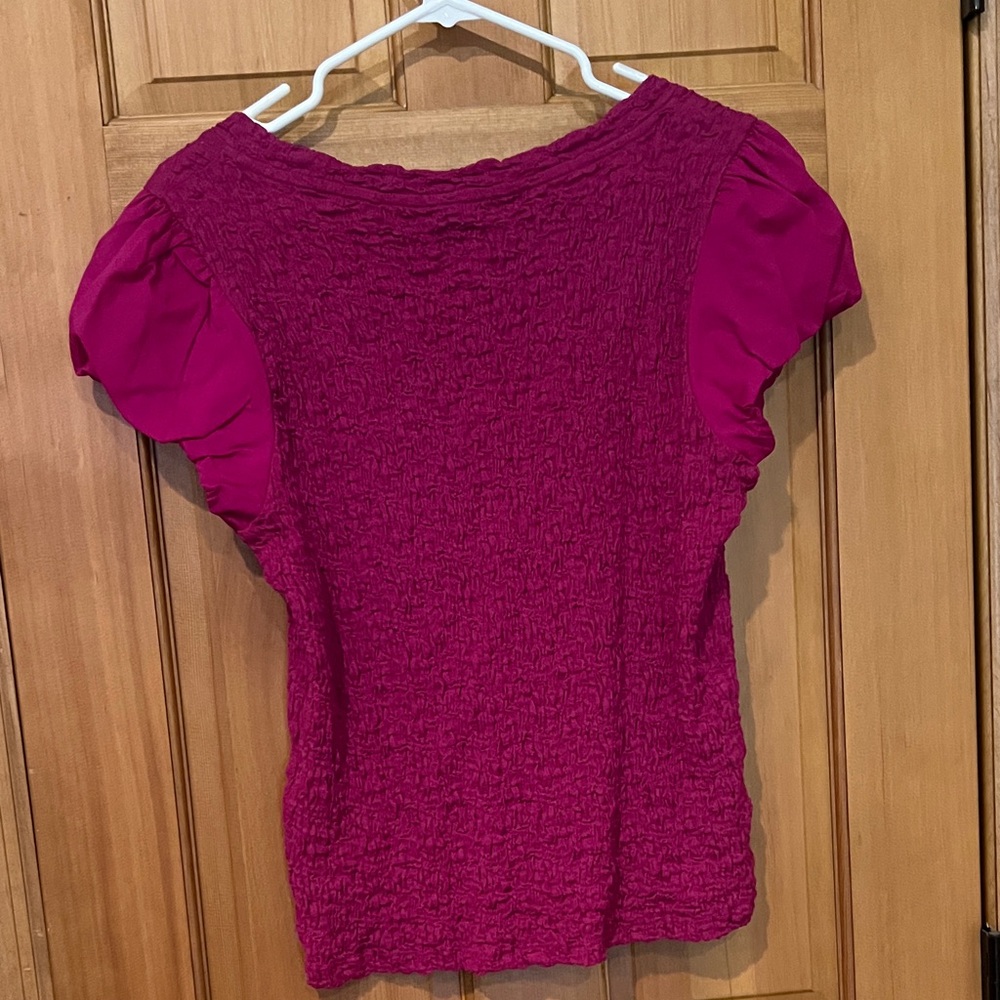DKNY Fuchsia Textured Blouse - Picture 4 of 5